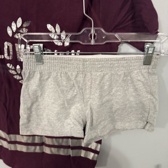 2 Piece LOT Women’s Size XS Love Pink Sequin Tee Shirt & Gray Pull On Shorts - Picture 8 of 12